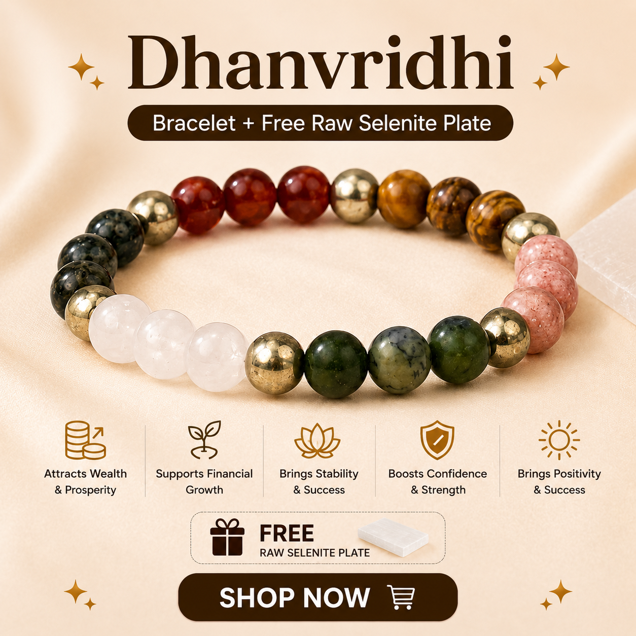 Sagittarius (धनु राशि) Zodiac & DhanVriddhi Combo Bracelet