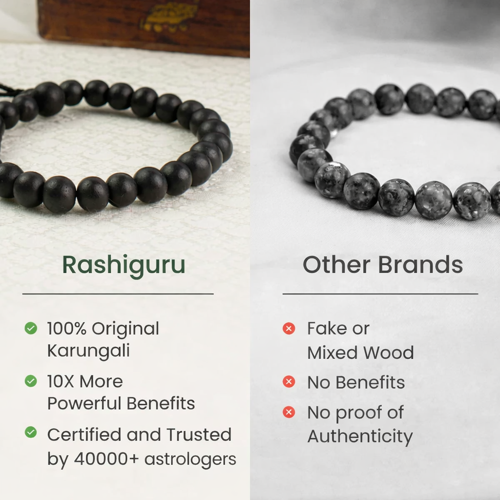 Handcrafted 8mm natural Karungali Malai bracelet made of polished black ebony wood beads