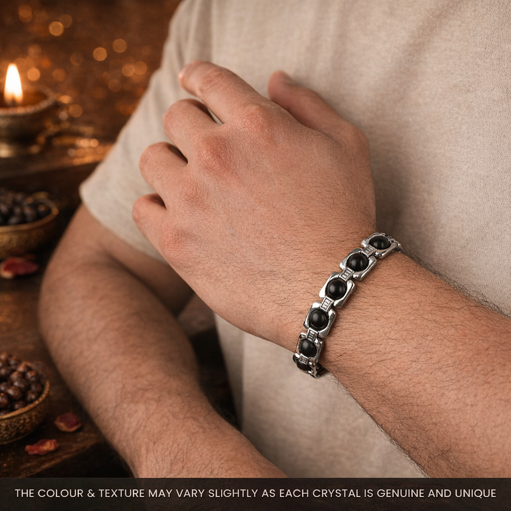 Metal Karungali Bracelet - Silver