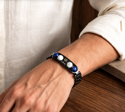 Libra Zodiac Metal Bracelet with Free Raw Selenite Plate