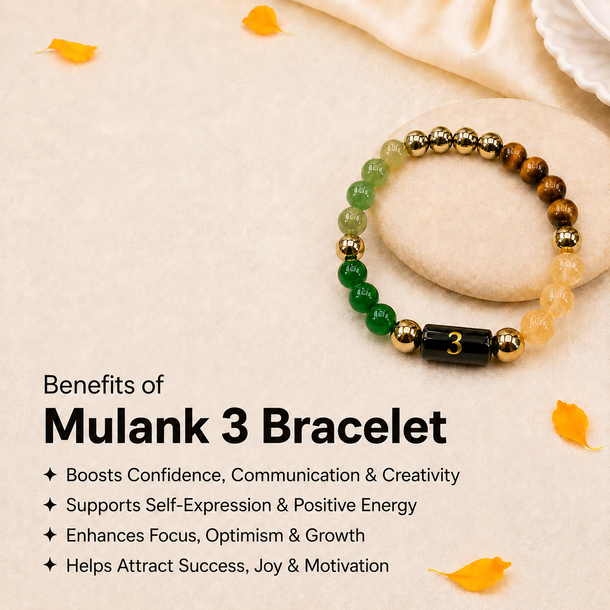 Mulank 3 Bracelet - Unlock Wisdom, Growth & Positive Energy