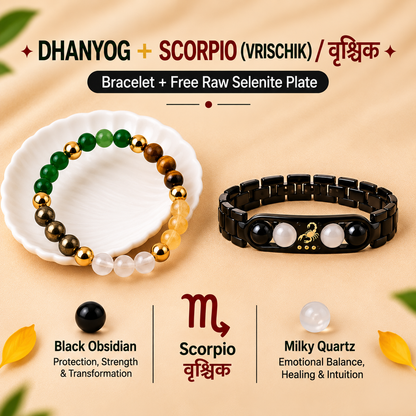 Scorpio (वृश्चिक राशि) Zodiac & DhanYog Bracelet