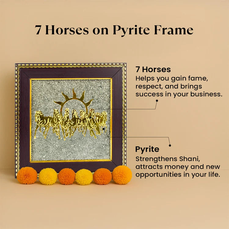 7 Horses Raw Pyrite Frame