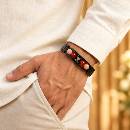 Taurus Zodiac Metal Bracelet with Free Raw Selenite Plate