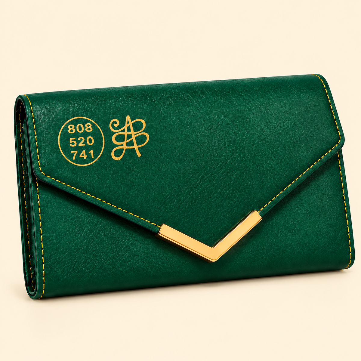 Premium Women's Green Travel Wallet & Dhanyog Anklet Combo