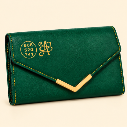 Premium Women's Green Travel Wallet & Dhanyog Anklet Combo