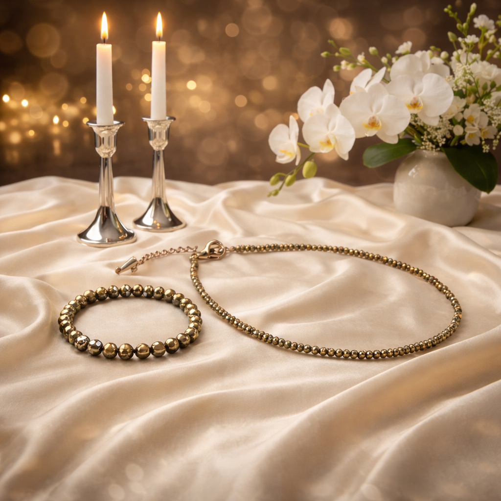 Pyrite Couple's Combo with bracelet & anklets (in pair)