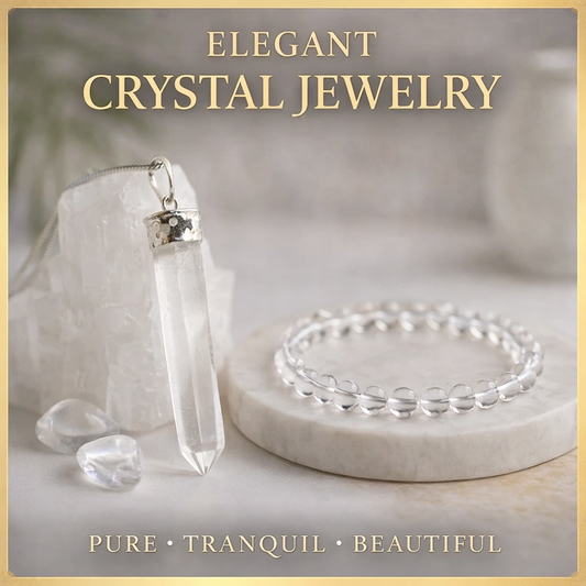 Two natural transparent Clear Quartz beaded bracelets as a matching set for couples to promote clarity, healing, and positive energy.