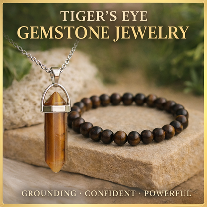 Two natural golden-brown Tiger's Eye beaded bracelets for couples, designed for protection, courage, and shared focus.