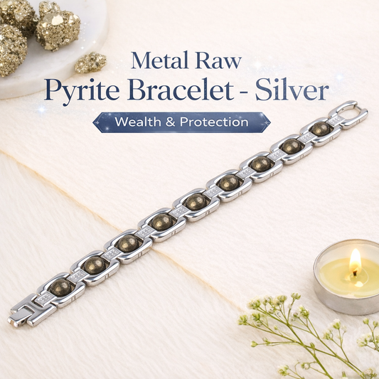 Metal Raw Pyrite Bracelet - Sliver