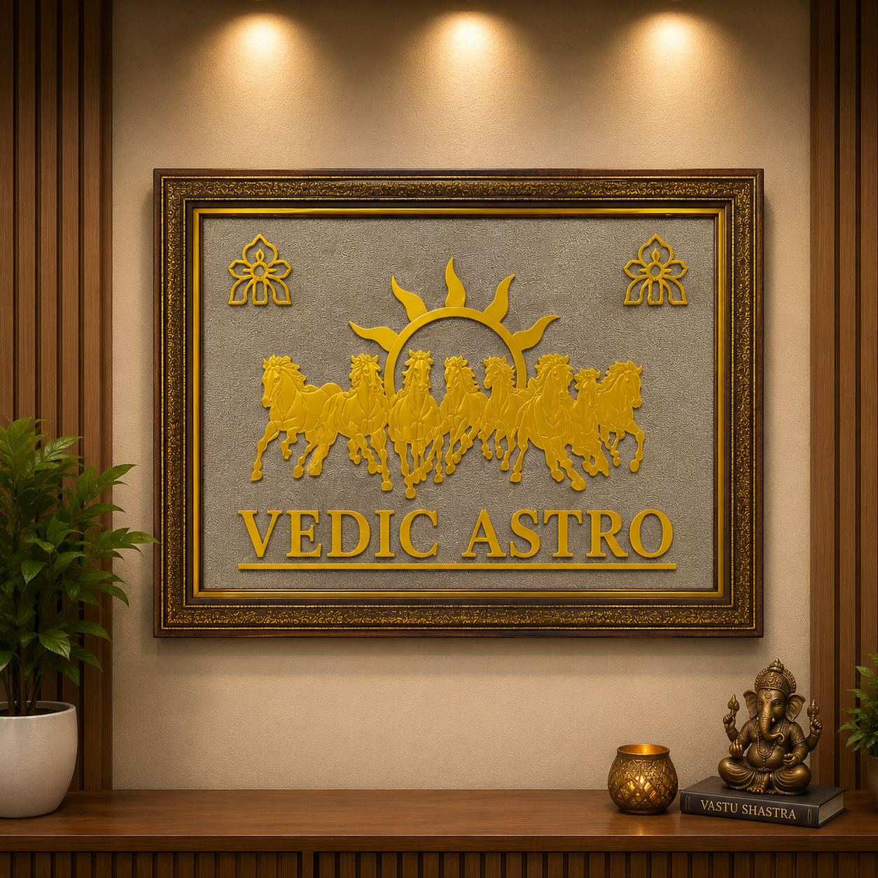 kashi sidh surya chariot frame With customized Name