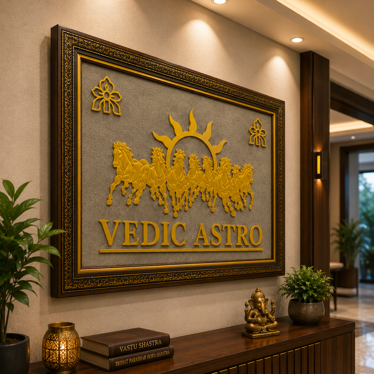 kashi sidh surya chariot frame With customized Name