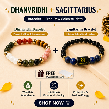 Sagittarius (धनु राशि)  Zodiac & DhanVriddhi Combo Bracelet