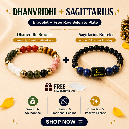 Sagittarius (धनु राशि)  Zodiac & DhanVriddhi Combo Bracelet