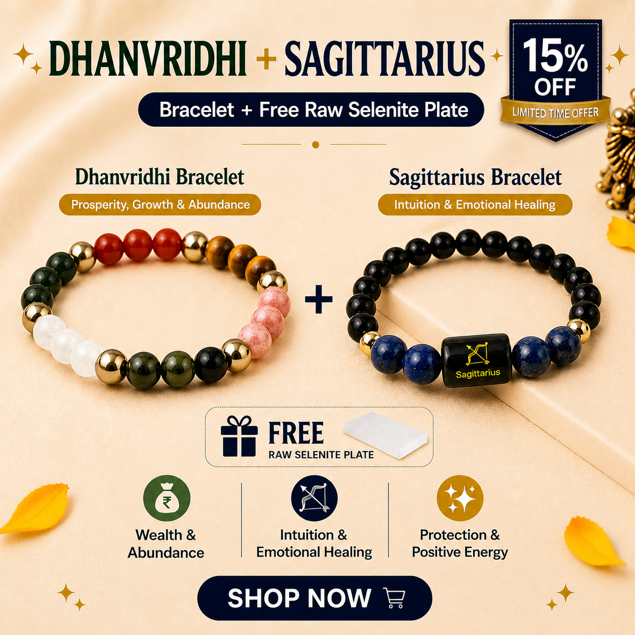 Sagittarius (धनु राशि)  Zodiac & DhanVriddhi Combo Bracelet