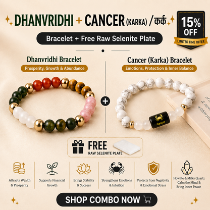 Cancer (कर्क राशि) Zodiac & DhanVriddhi Combo Bracelet