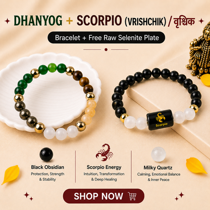 Scorpio (वृश्चिक राशि) Zodiac & DhanYog Bracelet