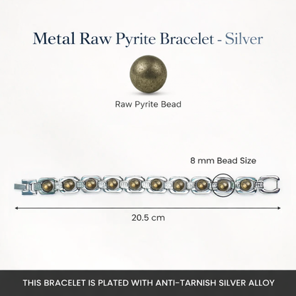 Metal Raw Pyrite Bracelet - Sliver