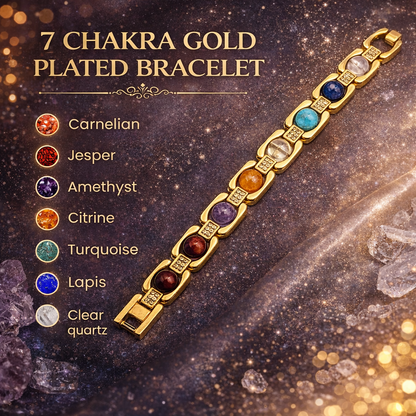 7 Chakra Gold Plated Bracelet
