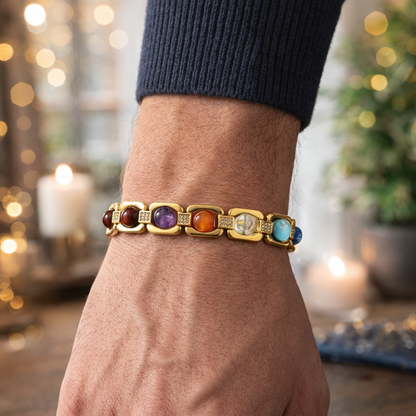 7 Chakra Gold Plated Bracelet
