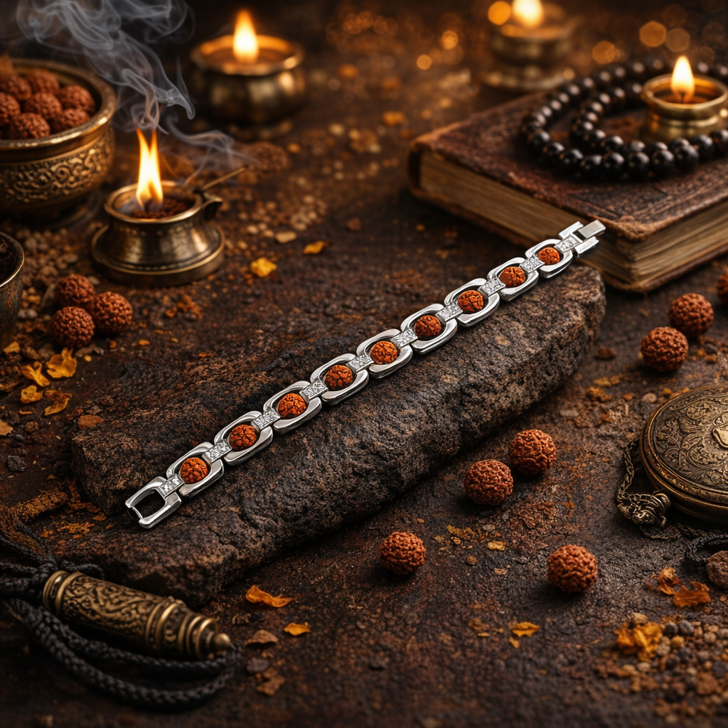 Silver Plated Rudraksha Bracelet
