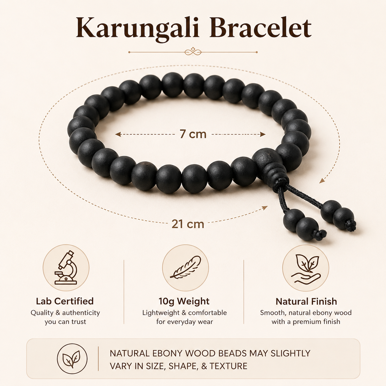 Silver Capped Karungali Malai – with Karungali Bracelet