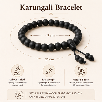 Silver Capped Karungali Malai – with Karungali Bracelet