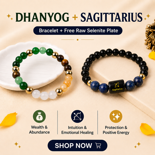 Sagittarius (धनु राशि)  Zodiac & DhanYog Combo Bracelet