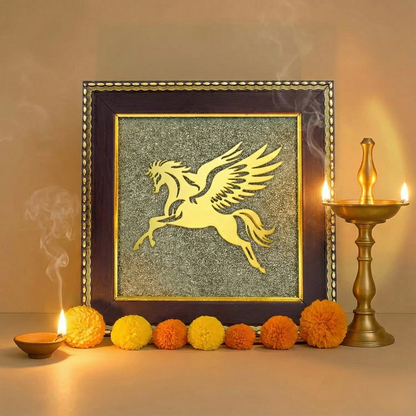 Flying Horse on Raw Pyrite Frame