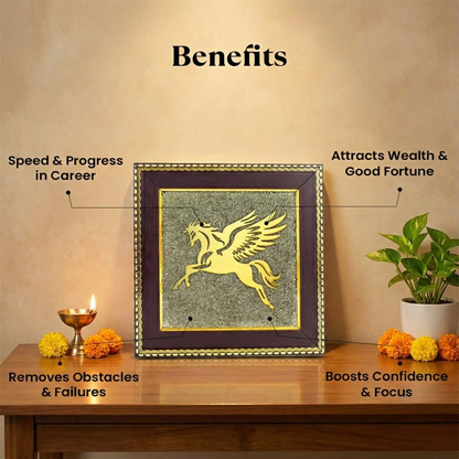 Flying Horse on Raw Pyrite Frame