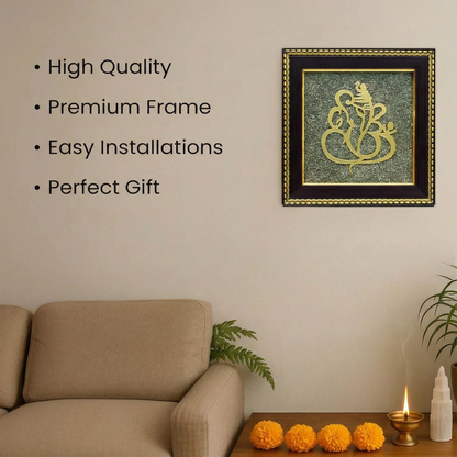 Ganesh Ji on Raw Pyrite Frame