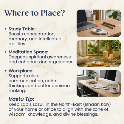 Natural polished Lapis Lazuli tumble stone with golden Pyrite inclusions for wisdom, intuition, and truth.