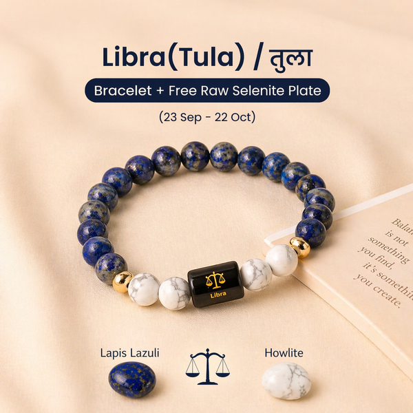 Libra (तुला राशि) Zodiac LapisLazuli & Howlite Bracelet