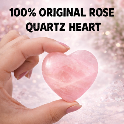 Natural Rose Quartz Heart Shaped Crystal Stone