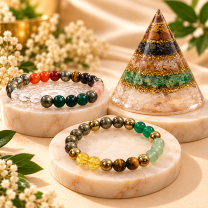 Dhanyog Bracelet + Dhanvridhi Bracelet + Dhanyog Pyramid |3 Bracelet Combo