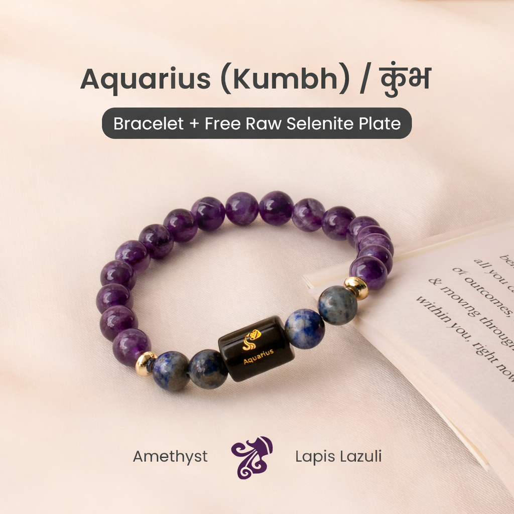 Aquarius (कुंभ राशि) Zodiac & DhanYog Bracelet