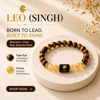 Leo/ Sinh Rashi Zodiac (Tiger Eye & Citrine Bracelet)