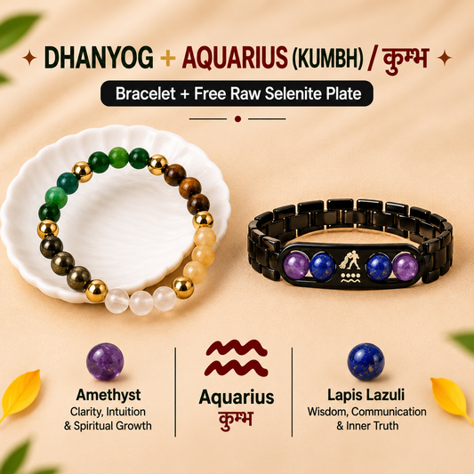 Aquarius (कुंभ राशि) Zodiac & DhanYog Bracelet