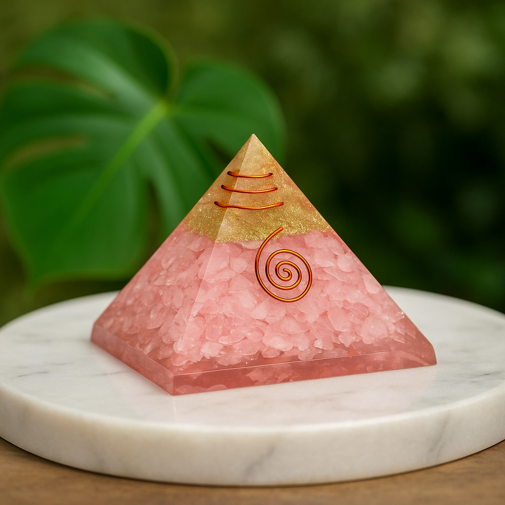 Rose Quartz Pyramid for love and healing.