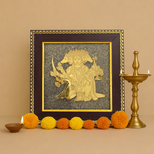Hanuman ji  on raw pyrite frame Protection, Money & Divine Blessings